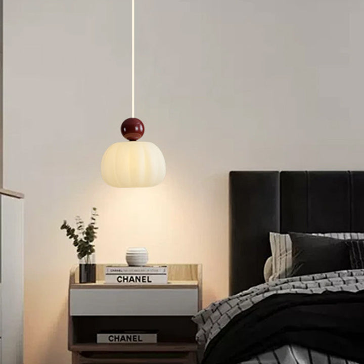 Zeitgenössische kreative PE-Gummi-Holz-Eisen-Baumwoll-Wolken-Rund-1-Licht-Pendelleuchte für das Schlafzimmer 