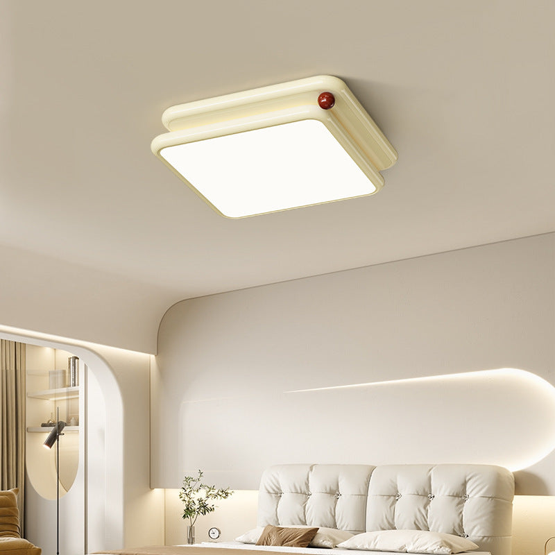 Moderne minimalistische Eisen-PVC-gestapelte quadratische runde LED-Deckenleuchte für Schlafzimmer und Wohnzimmer 