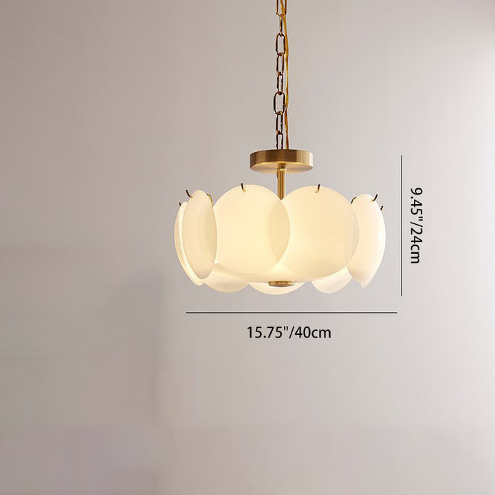 Traditioneller französischer Legierungsglas-Rundpaneel 4/6/8-Licht Kronleuchter für das Schlafzimmer 
