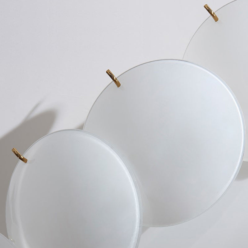 Traditional French Alloy Glass Round Panel 4/6/8-Light Chandelier For Bedroom