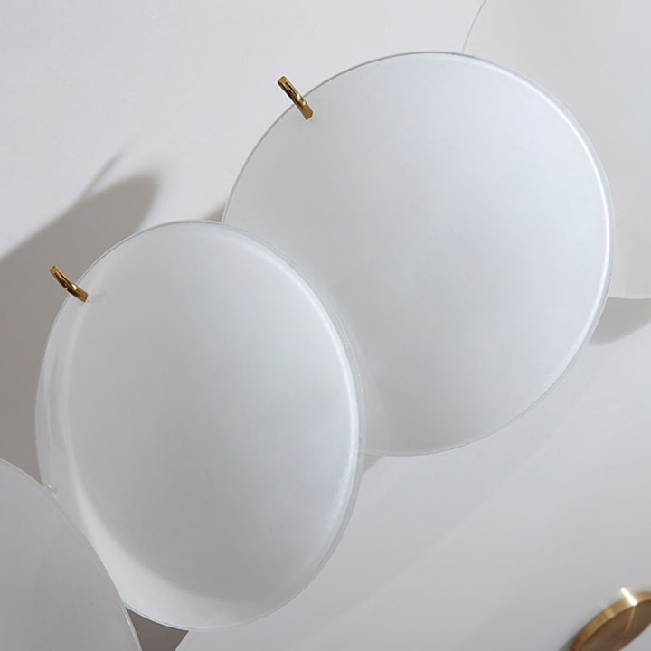 Traditional French Alloy Glass Round Panel 4/6/8-Light Chandelier For Bedroom