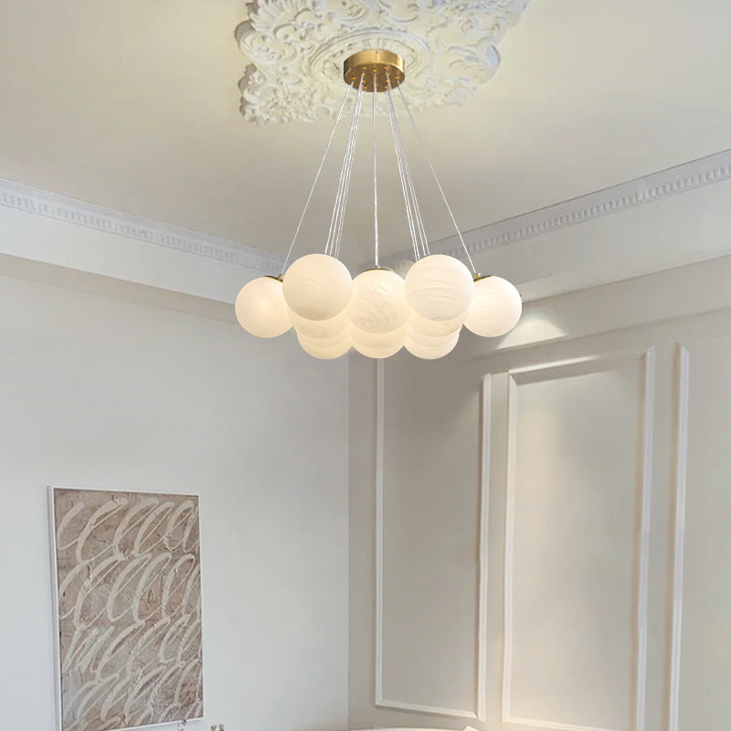 Contemporary Creative Metal Glass Planet Bubble Branch 7/13 Lights Chandelier For Living Room