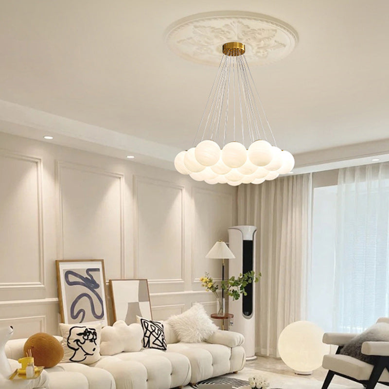 Contemporary Creative Metal Glass Planet Bubble Branch 7/13 Lights Chandelier For Living Room