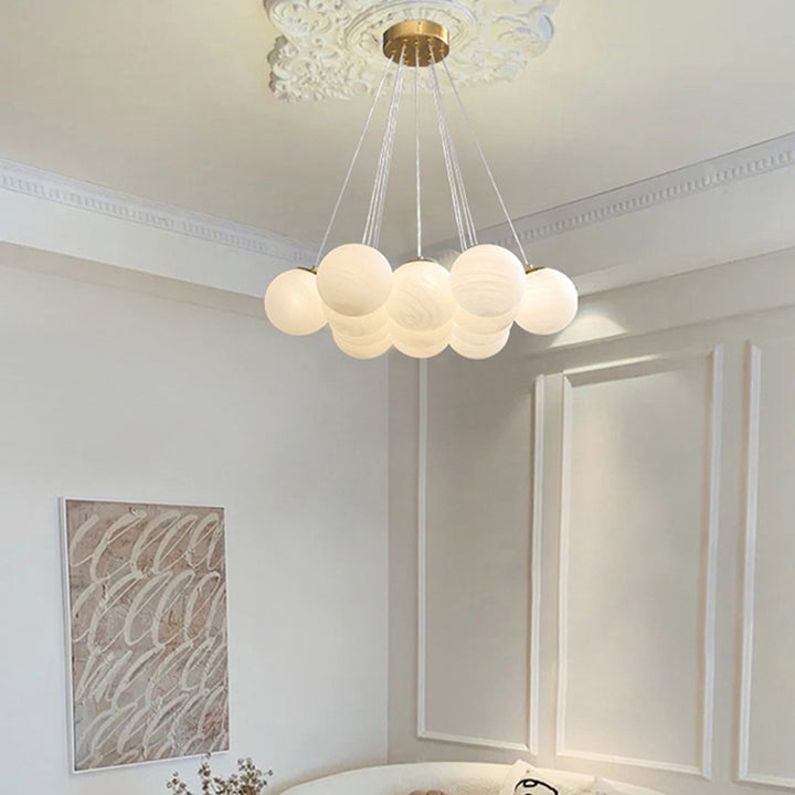 Contemporary Creative Metal Glass Planet Bubble Branch 7/13 Lights Chandelier For Living Room