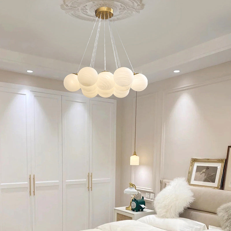 Contemporary Creative Metal Glass Planet Bubble Branch 7/13 Lights Chandelier For Living Room