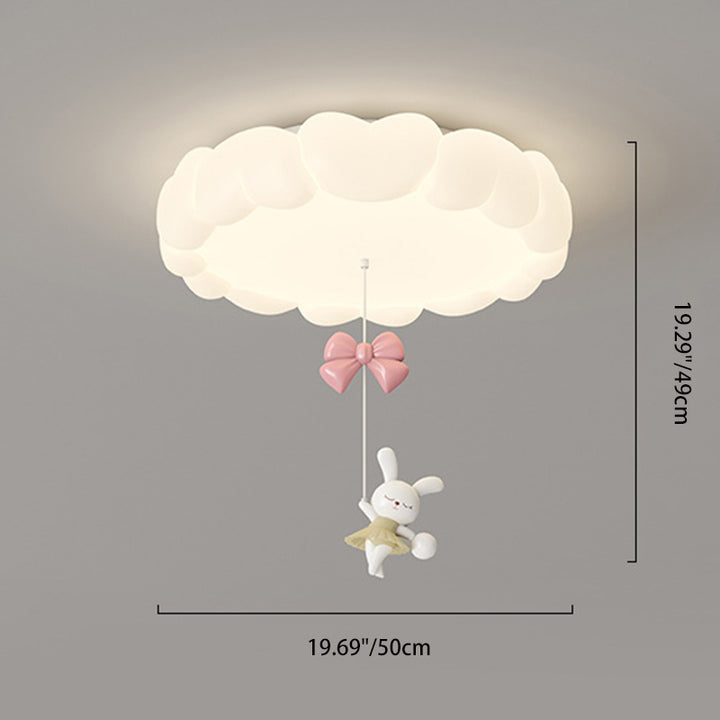 Art déco moderne pour enfants Fer PE Plafonnier LED rond en forme de cœur pour chambre à coucher 