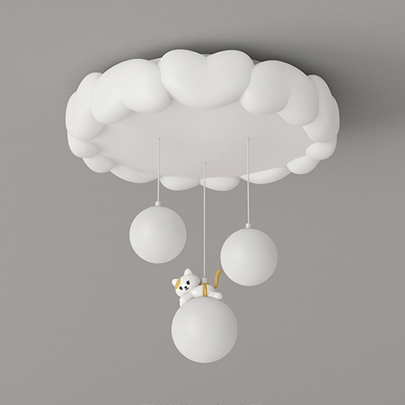 Art déco moderne pour enfants Fer PE Plafonnier LED rond en forme de cœur pour chambre à coucher 