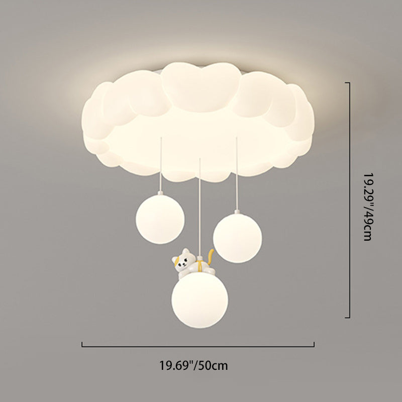 Art déco moderne pour enfants Fer PE Plafonnier LED rond en forme de cœur pour chambre à coucher 