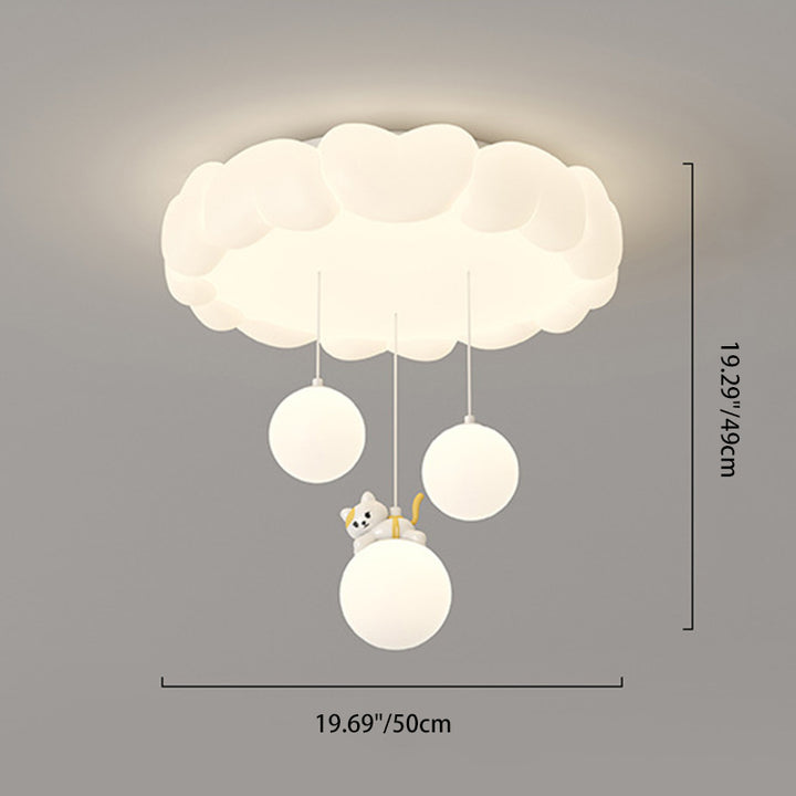 Art déco moderne pour enfants Fer PE Plafonnier LED rond en forme de cœur pour chambre à coucher 