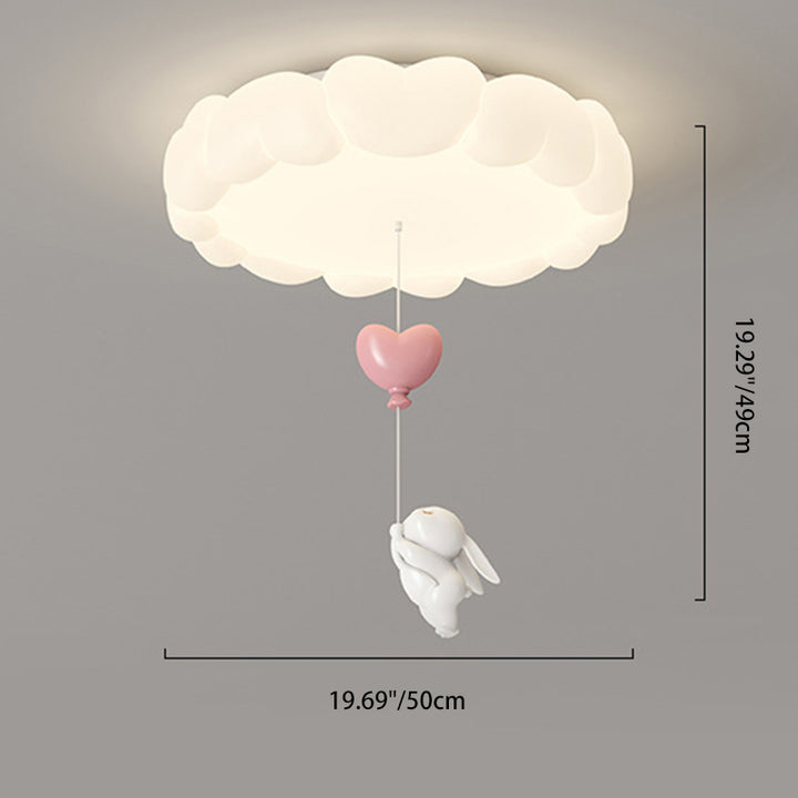 Art déco moderne pour enfants Fer PE Plafonnier LED rond en forme de cœur pour chambre à coucher 