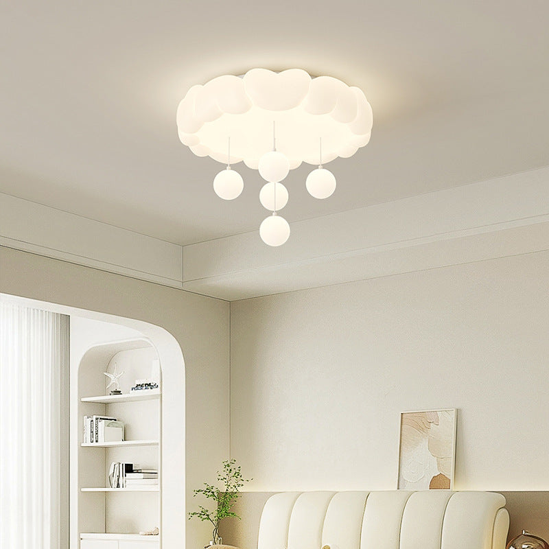 Art déco moderne pour enfants Fer PE Plafonnier LED rond en forme de cœur pour chambre à coucher 