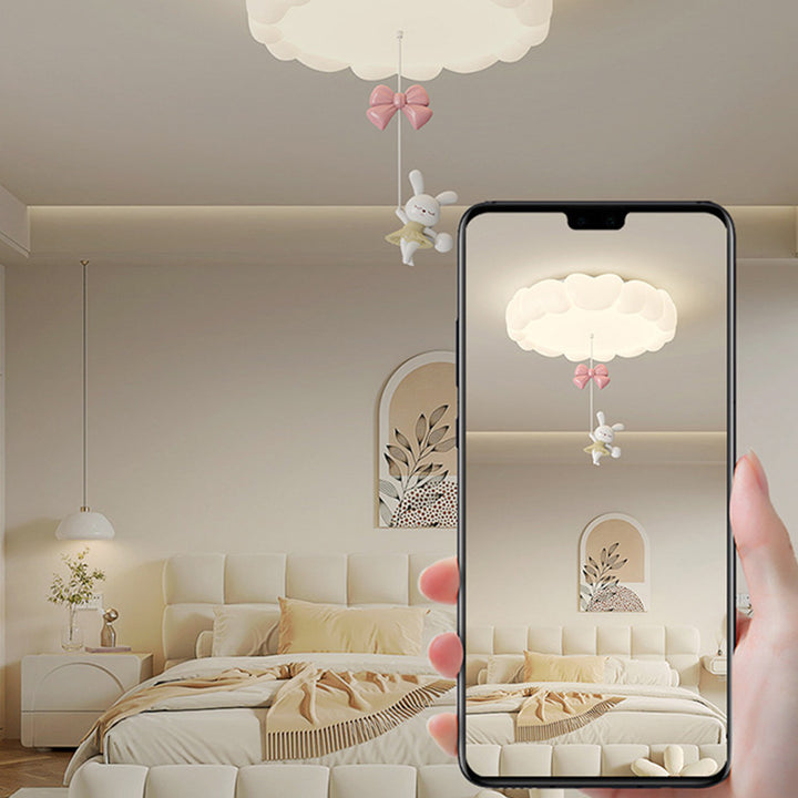 Art déco moderne pour enfants Fer PE Plafonnier LED rond en forme de cœur pour chambre à coucher 