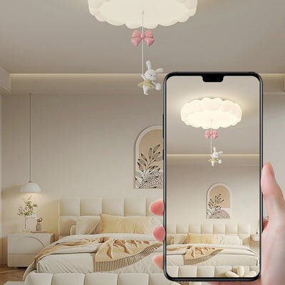 Moderne Art Deco Kinder Eisen PE Herzförmige Runde LED Deckenleuchte Für Schlafzimmer 