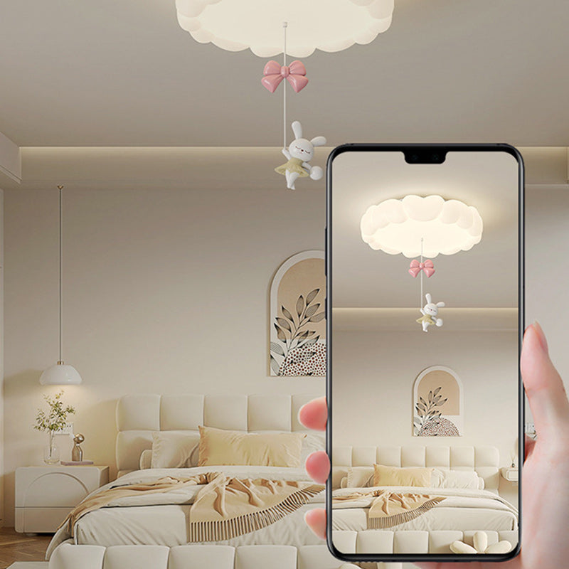 Moderne Art Deco Kinder Eisen PE Herzförmige Runde LED Deckenleuchte Für Schlafzimmer 