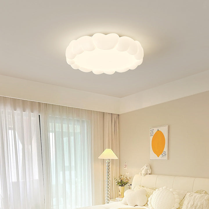 Art déco moderne pour enfants Fer PE Plafonnier LED rond en forme de cœur pour chambre à coucher 