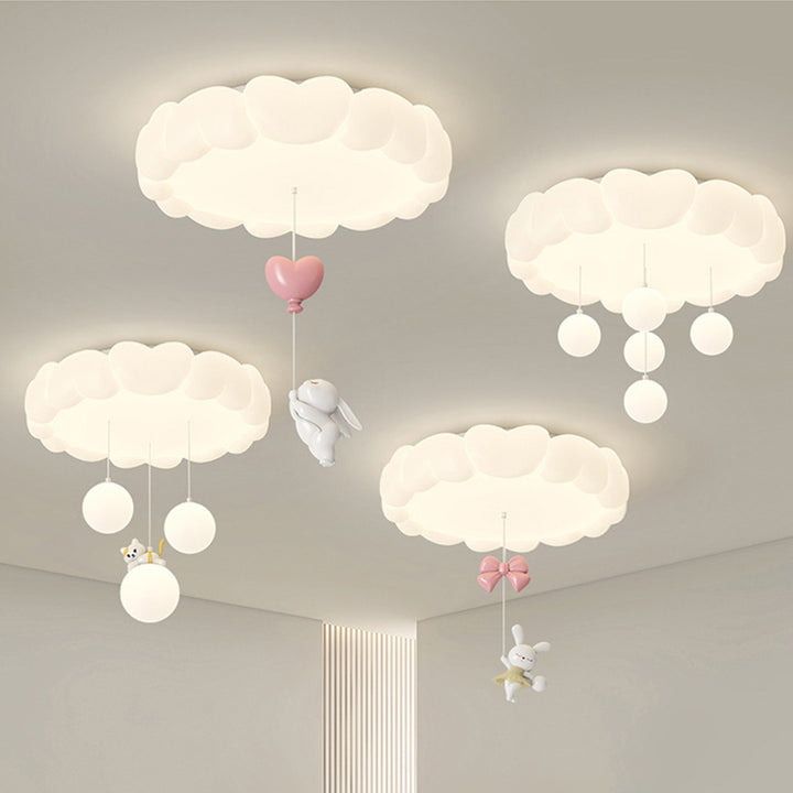 Art déco moderne pour enfants Fer PE Plafonnier LED rond en forme de cœur pour chambre à coucher 