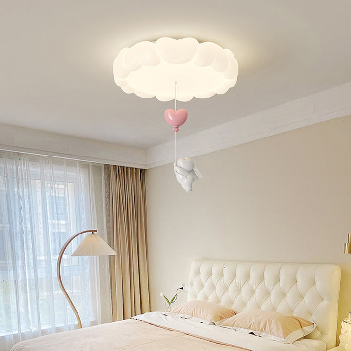 Art déco moderne pour enfants Fer PE Plafonnier LED rond en forme de cœur pour chambre à coucher 
