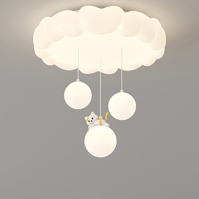 Art déco moderne pour enfants Fer PE Plafonnier LED rond en forme de cœur pour chambre à coucher 