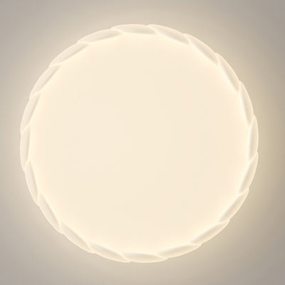 Modern Minimalist Iron PE Wavy Round LED Flush Mount Ceiling Light For Bedroom