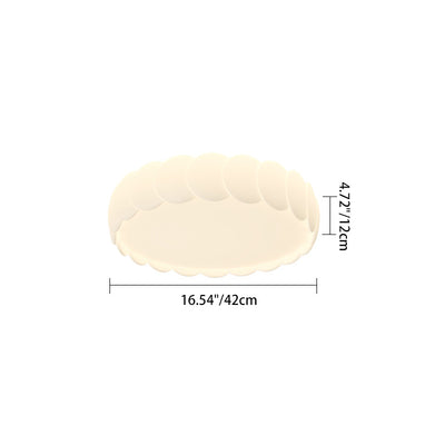 Modern Minimalist Iron PE Wavy Round LED Flush Mount Ceiling Light For Bedroom