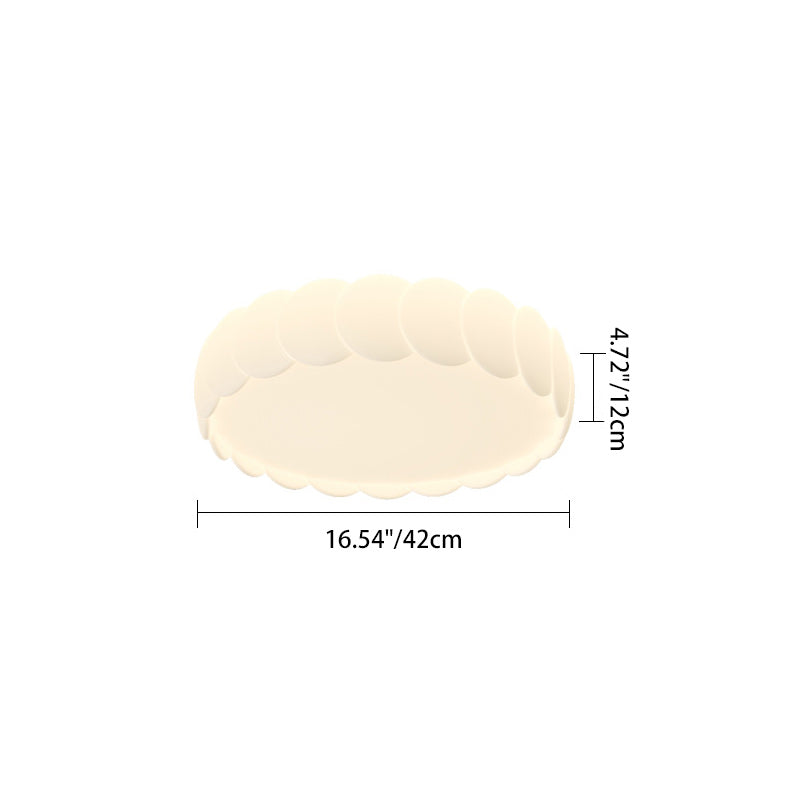 Modern Minimalist Iron PE Wavy Round LED Flush Mount Ceiling Light For Bedroom