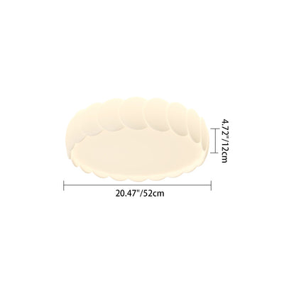 Modern Minimalist Iron PE Wavy Round LED Flush Mount Ceiling Light For Bedroom