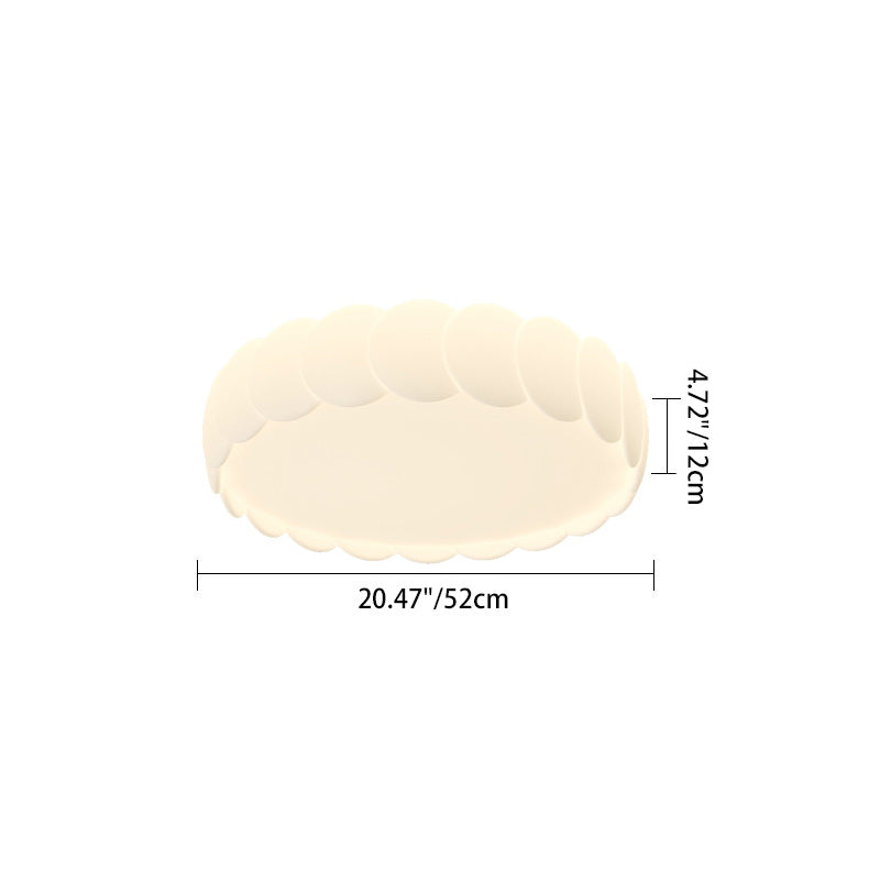 Modern Minimalist Iron PE Wavy Round LED Flush Mount Ceiling Light For Bedroom