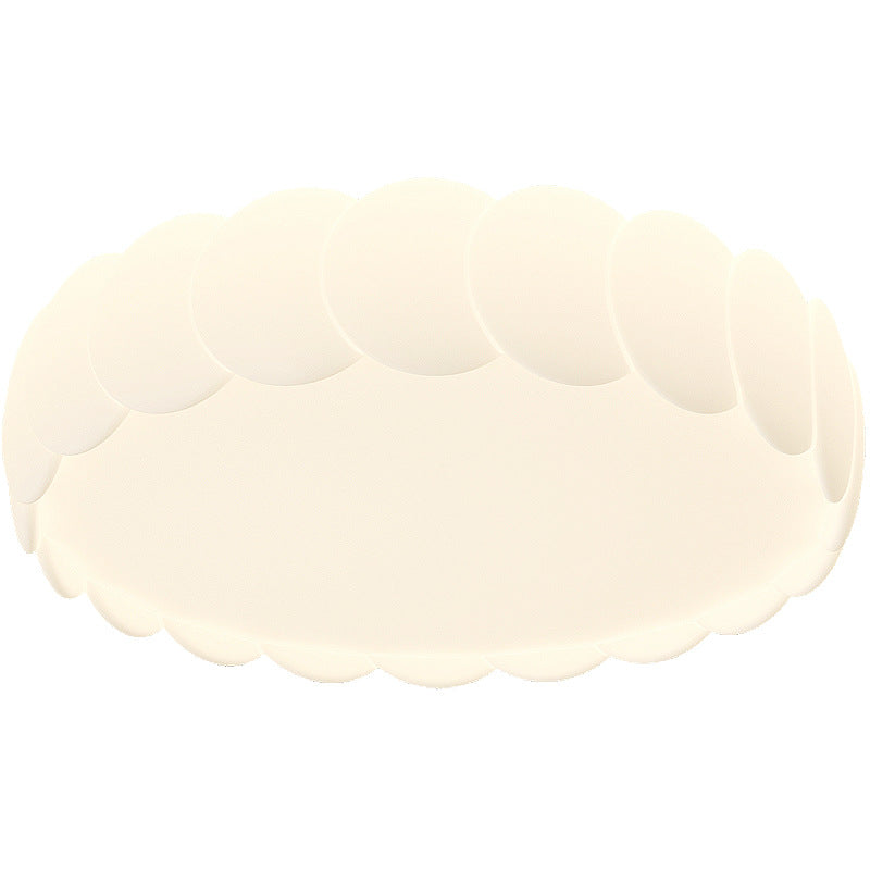 Modern Minimalist Iron PE Wavy Round LED Flush Mount Ceiling Light For Bedroom