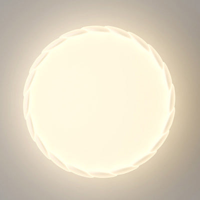 Modern Minimalist Iron PE Wavy Round LED Flush Mount Ceiling Light For Bedroom