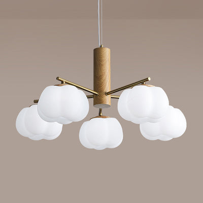 Rama de flor de algodón PE de hierro japonés tradicional candelabro de 5/8 luces para dormitorio y sala de estar 