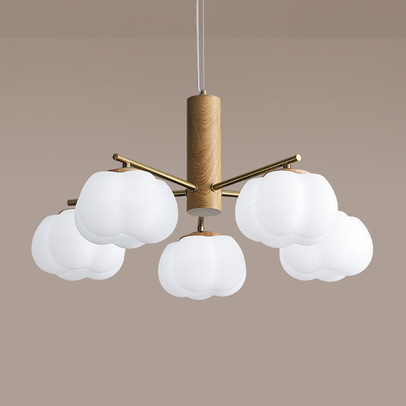Rama de flor de algodón PE de hierro japonés tradicional candelabro de 5/8 luces para dormitorio y sala de estar 