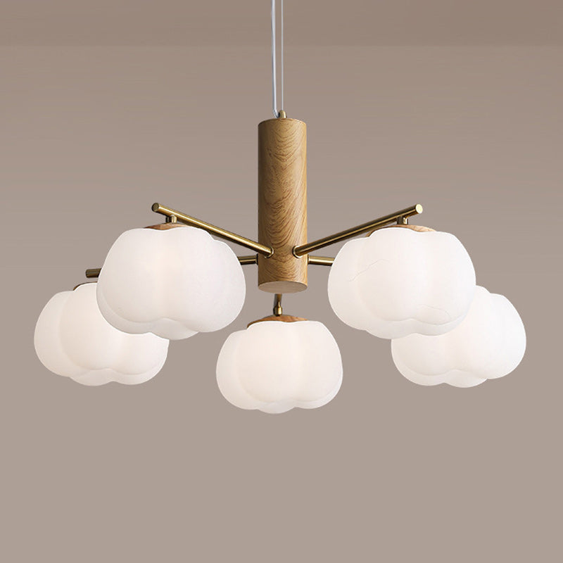 Rama de flor de algodón PE de hierro japonés tradicional candelabro de 5/8 luces para dormitorio y sala de estar 