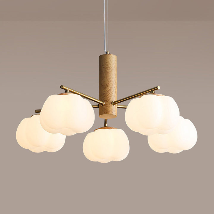 Traditioneller japanischer Eisen-PE-Baumwollblumenast 5/8-Licht-Kronleuchter für Schlafzimmer &amp; Wohnzimmer 