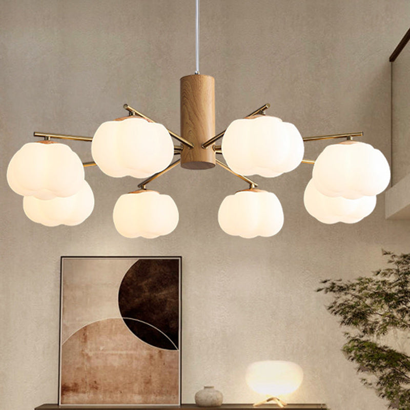 Traditioneller japanischer Eisen-PE-Baumwollblumenast 5/8-Licht-Kronleuchter für Schlafzimmer &amp; Wohnzimmer 