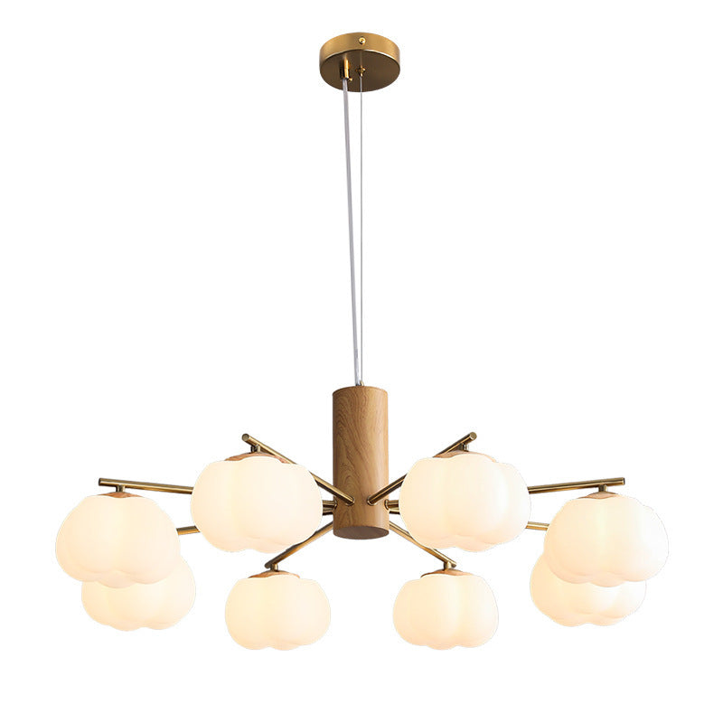 Rama de flor de algodón PE de hierro japonés tradicional candelabro de 5/8 luces para dormitorio y sala de estar 