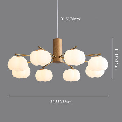 Rama de flor de algodón PE de hierro japonés tradicional candelabro de 5/8 luces para dormitorio y sala de estar 