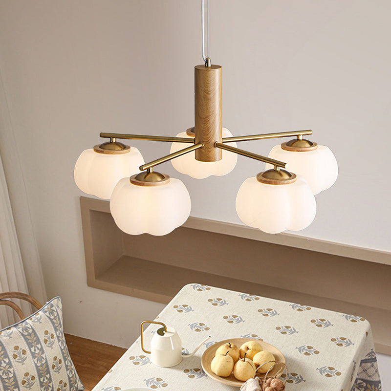 Traditioneller japanischer Eisen-PE-Baumwollblumenast 5/8-Licht-Kronleuchter für Schlafzimmer &amp; Wohnzimmer 