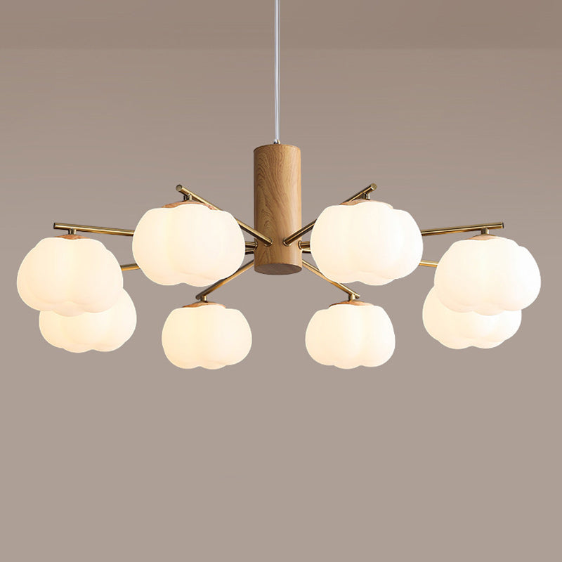 Rama de flor de algodón PE de hierro japonés tradicional candelabro de 5/8 luces para dormitorio y sala de estar 