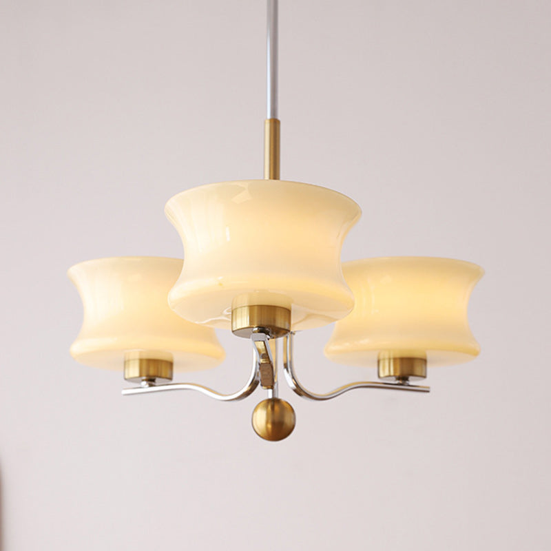 Lustre traditionnel vintage en verre et fer avec branches courbées, 3/5 lumières pour chambre et salon 