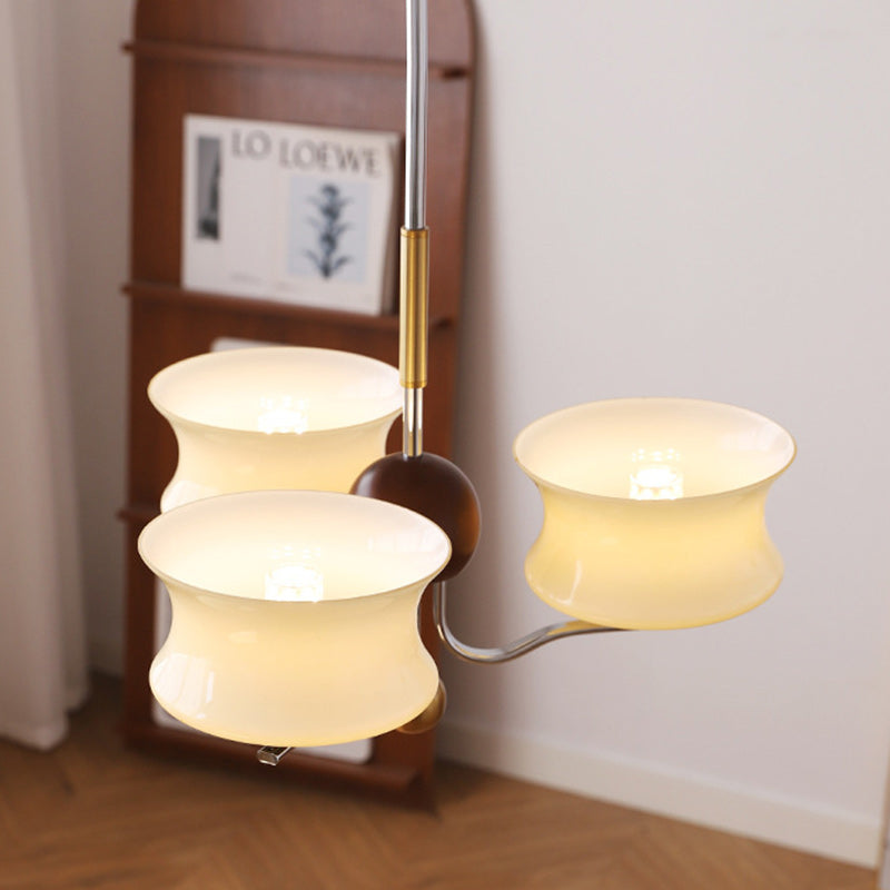 Lustre traditionnel vintage en verre et fer avec branches courbées, 3/5 lumières pour chambre et salon 