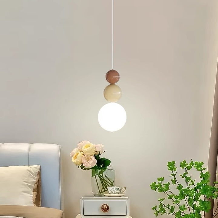 Traditional French PE Metal Globe LED Pendant Light For Bedroom