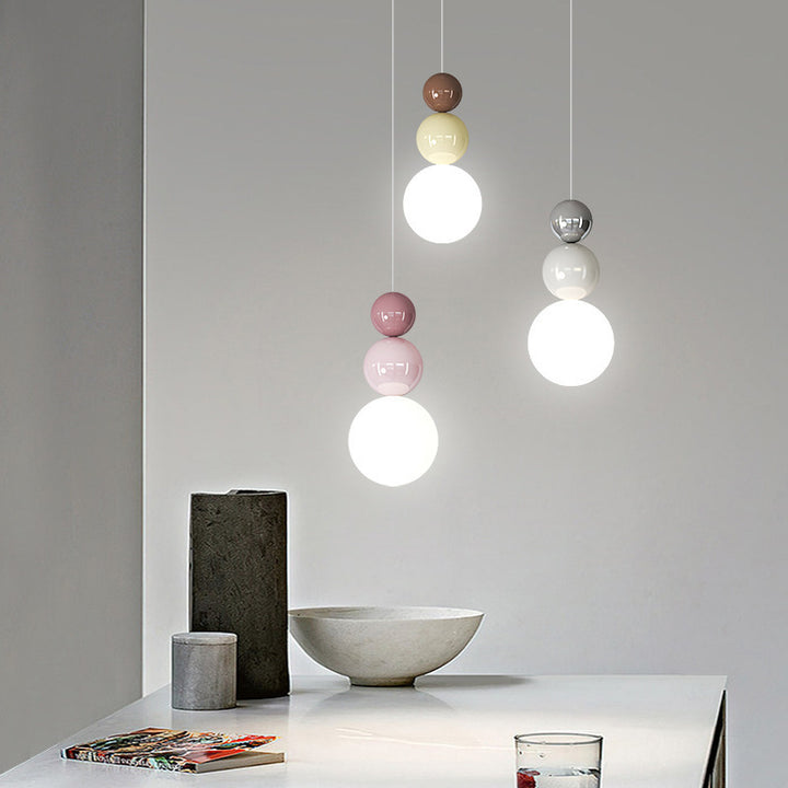 Traditional French PE Metal Globe LED Pendant Light For Bedroom