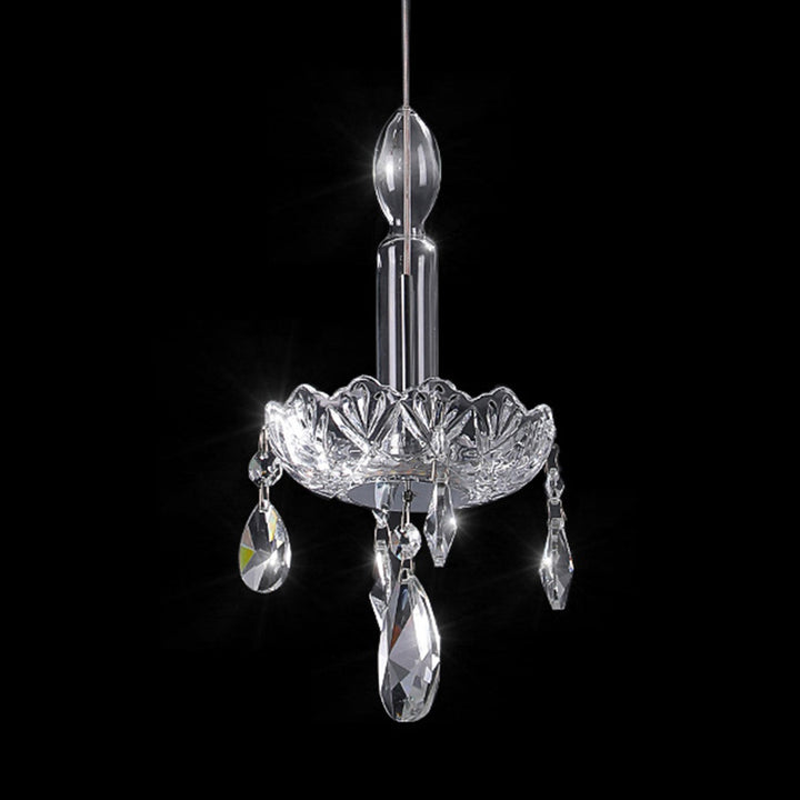 Traditionelle französische Kristallglas-Kerze Floral Tropfen LED Pendelleuchte für Schlafzimmer 