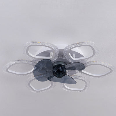 Zeitgenössische kreative Acryl ABS florale runde LED-Deckenventilatorleuchte für das Schlafzimmer 
