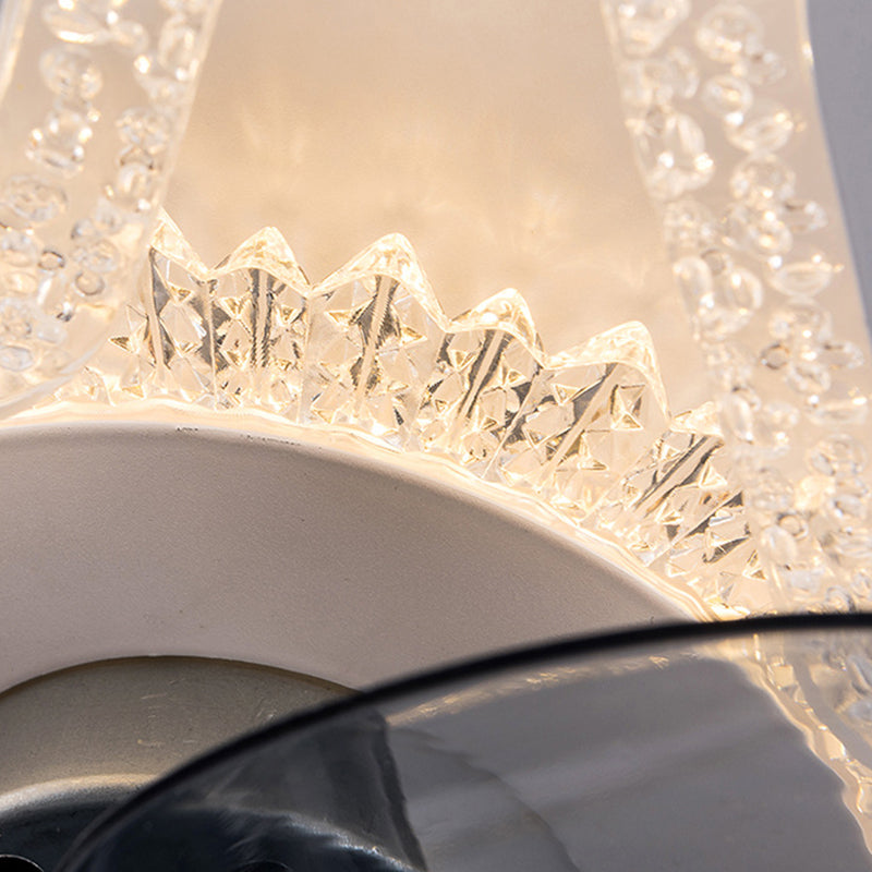 Zeitgenössische kreative Acryl ABS florale runde LED-Deckenventilatorleuchte für das Schlafzimmer 