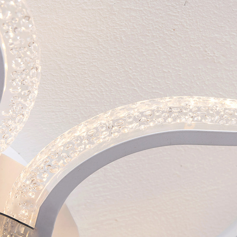 Zeitgenössische kreative Acryl ABS florale runde LED-Deckenventilatorleuchte für das Schlafzimmer 