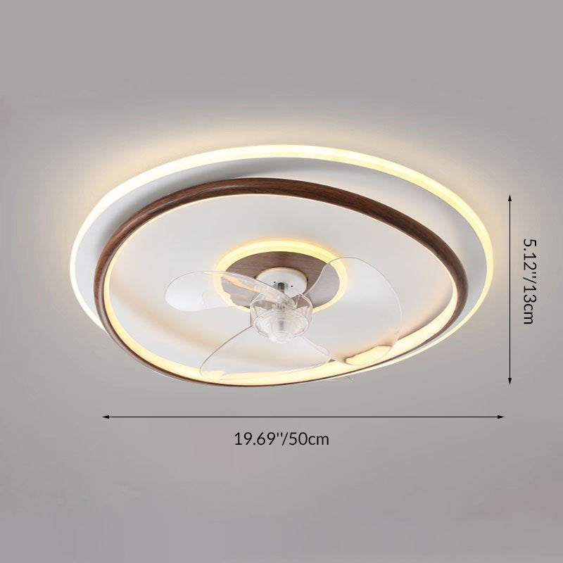 Zeitgenössischer skandinavischer Acryl-Eisen-Aluminium-Wolken-Blumen-LED-Deckenventilator mit Beleuchtung für das Schlafzimmer 