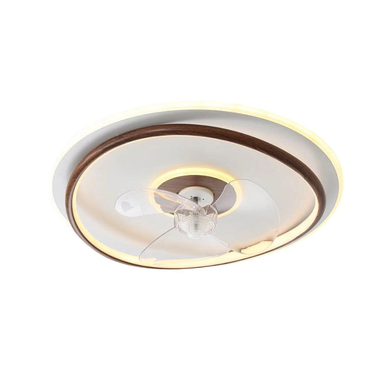 Zeitgenössischer skandinavischer Acryl-Eisen-Aluminium-Wolken-Blumen-LED-Deckenventilator mit Beleuchtung für das Schlafzimmer 