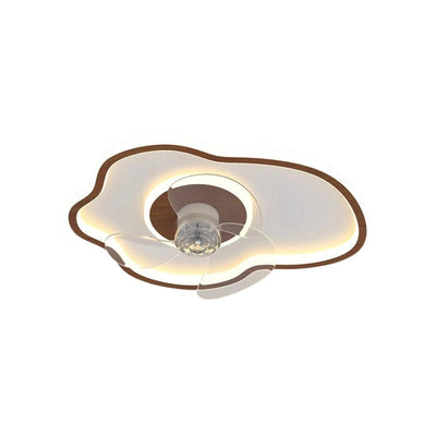 Contemporary Scandinavian Acrylic Iron Aluminum Cloud Floral LED Flush Mount Ceiling Fan Light For Bedroom