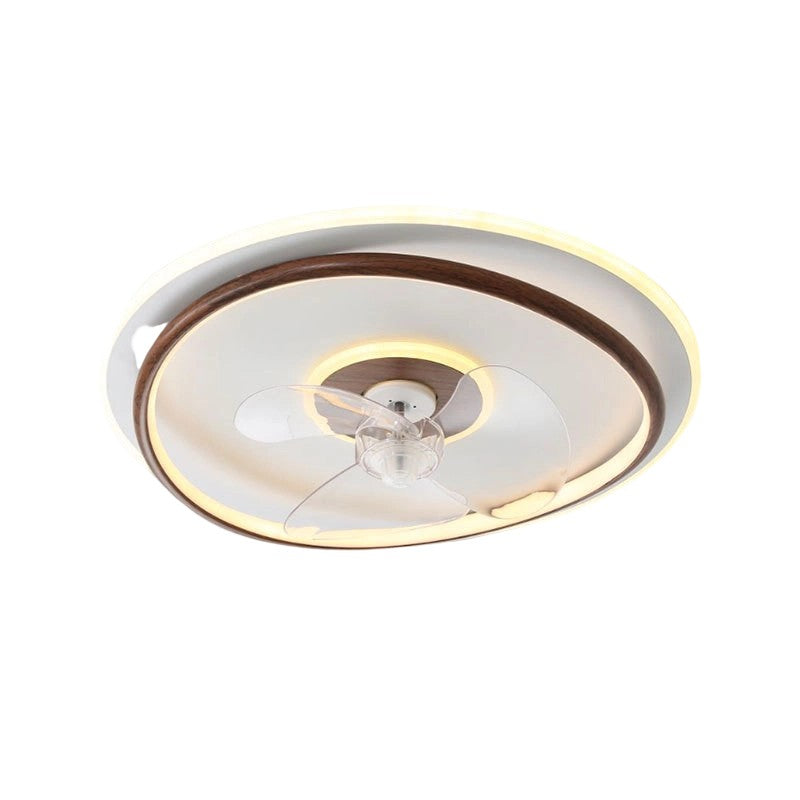 Contemporary Scandinavian Acrylic Iron Aluminum Cloud Floral LED Flush Mount Ceiling Fan Light For Bedroom